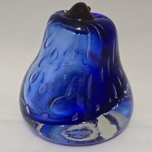 Blown Glass Paperweight Cobalt Blue